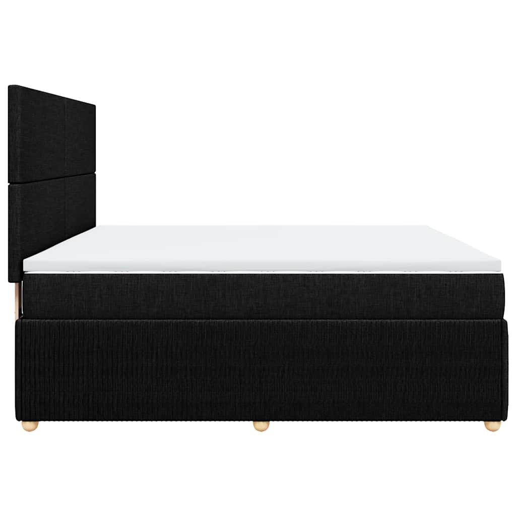 vidaXL Κρεβάτι Boxspring με Στρώμα Μαύρο 180x200 εκ. Υφασμάτινο