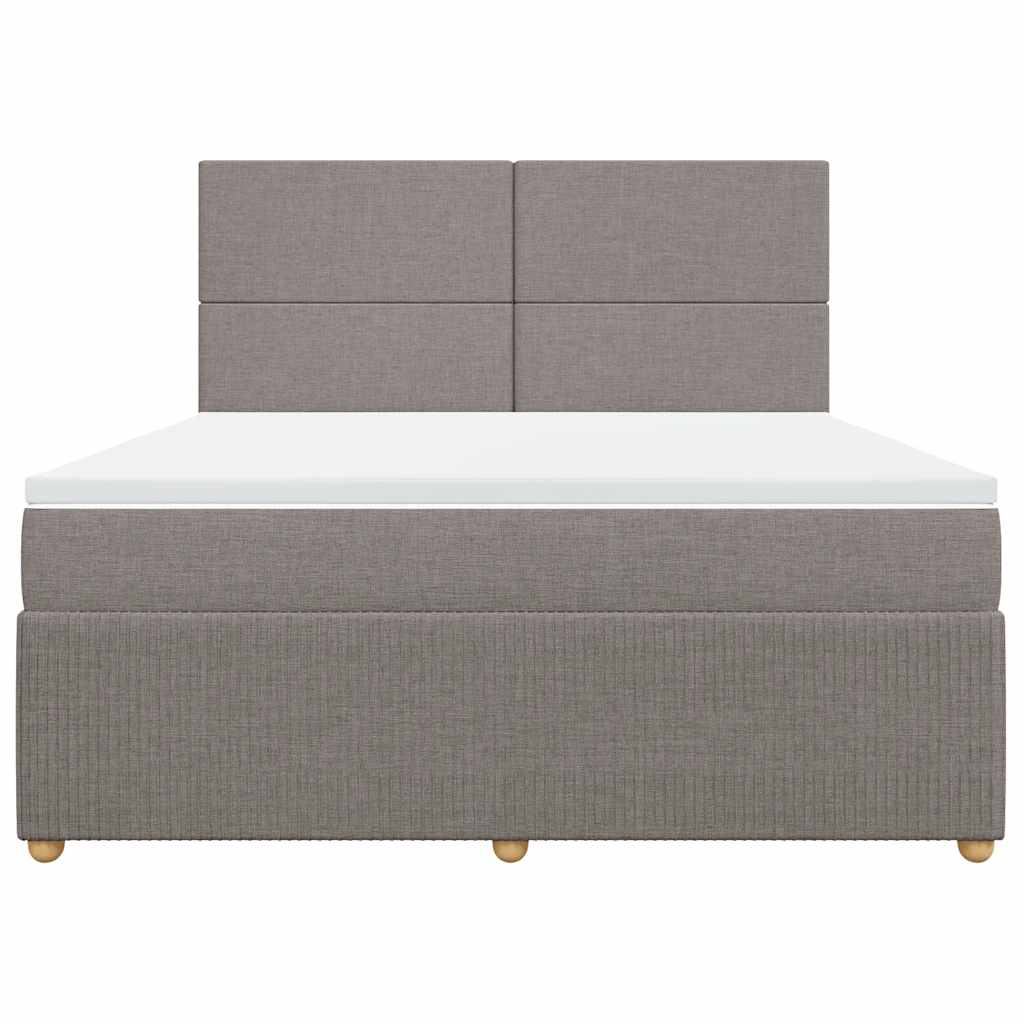 vidaXL Κρεβάτι Boxspring με Στρώμα Taupe 180x200 εκ. Υφασμάτινο