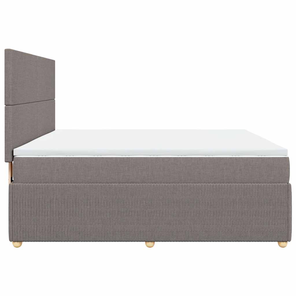 vidaXL Κρεβάτι Boxspring με Στρώμα Taupe 180x200 εκ. Υφασμάτινο
