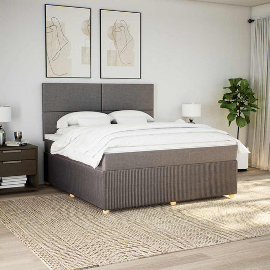 vidaXL Κρεβάτι Boxspring με Στρώμα Taupe 180x200 εκ. Υφασμάτινο