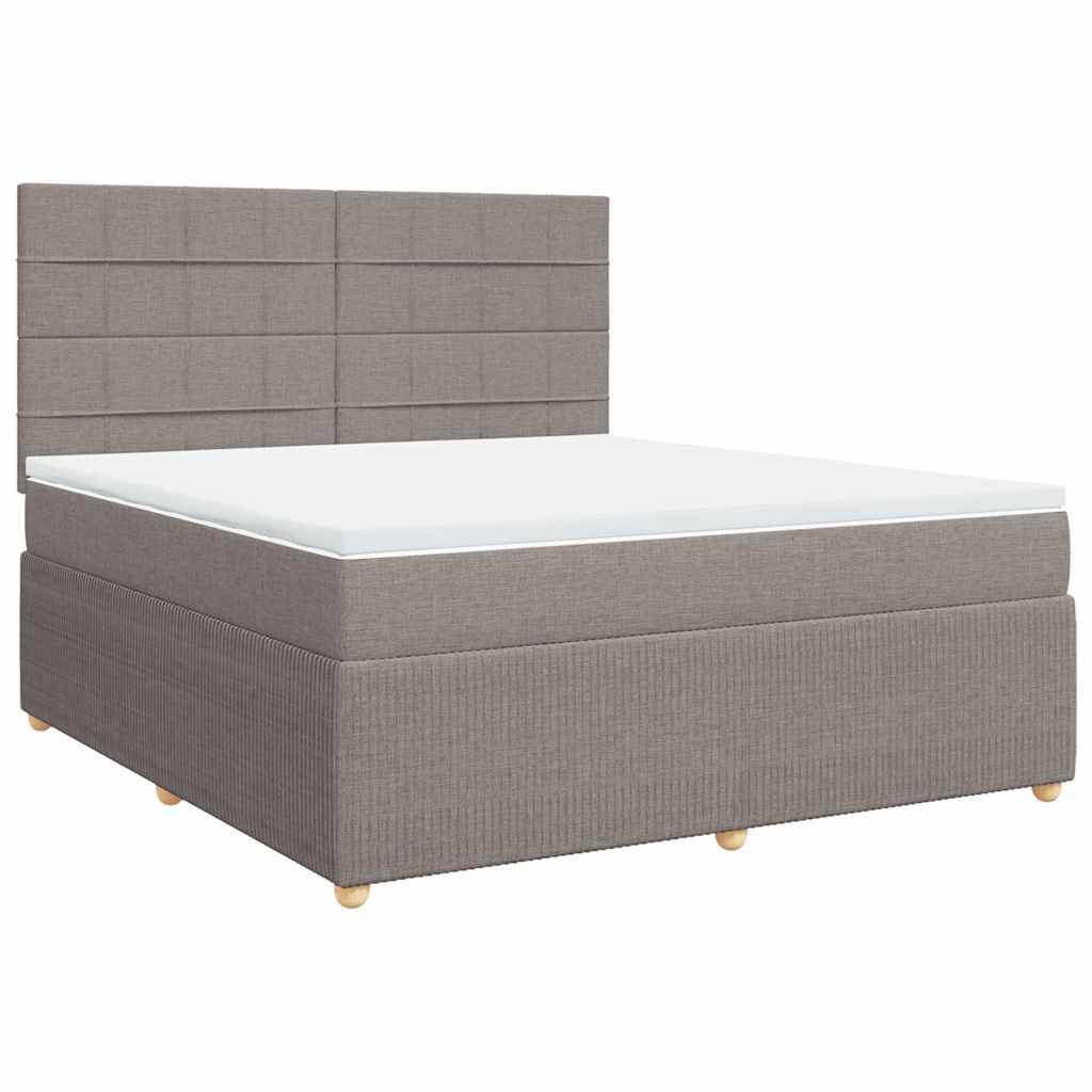 vidaXL Κρεβάτι Boxspring με Στρώμα Taupe 180x200 εκ. Υφασμάτινο