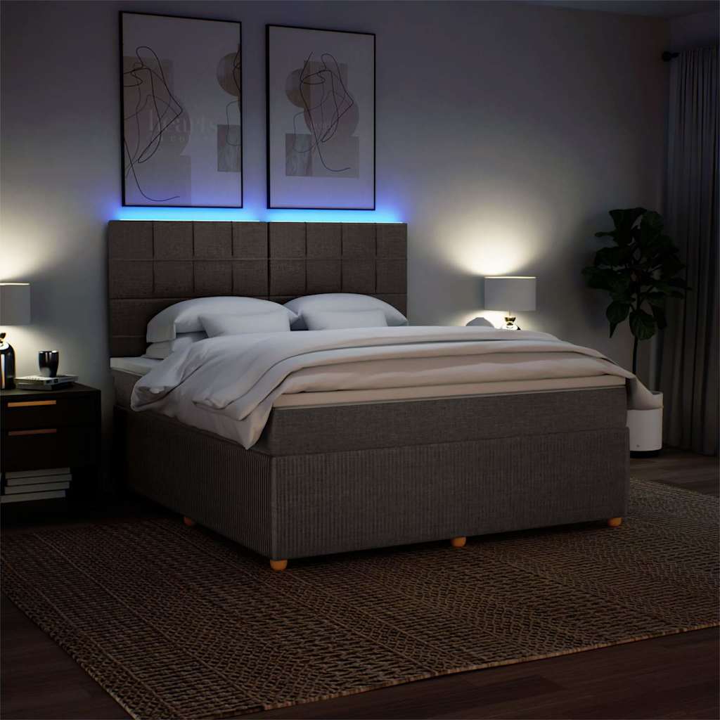 vidaXL Κρεβάτι Boxspring με Στρώμα Taupe 180x200 εκ. Υφασμάτινο