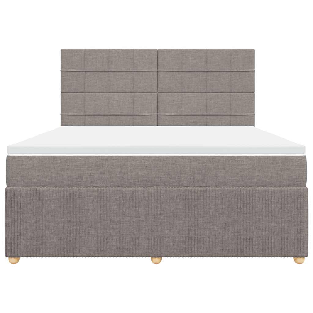 vidaXL Κρεβάτι Boxspring με Στρώμα Taupe 180x200 εκ. Υφασμάτινο