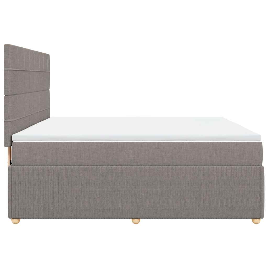 vidaXL Κρεβάτι Boxspring με Στρώμα Taupe 180x200 εκ. Υφασμάτινο