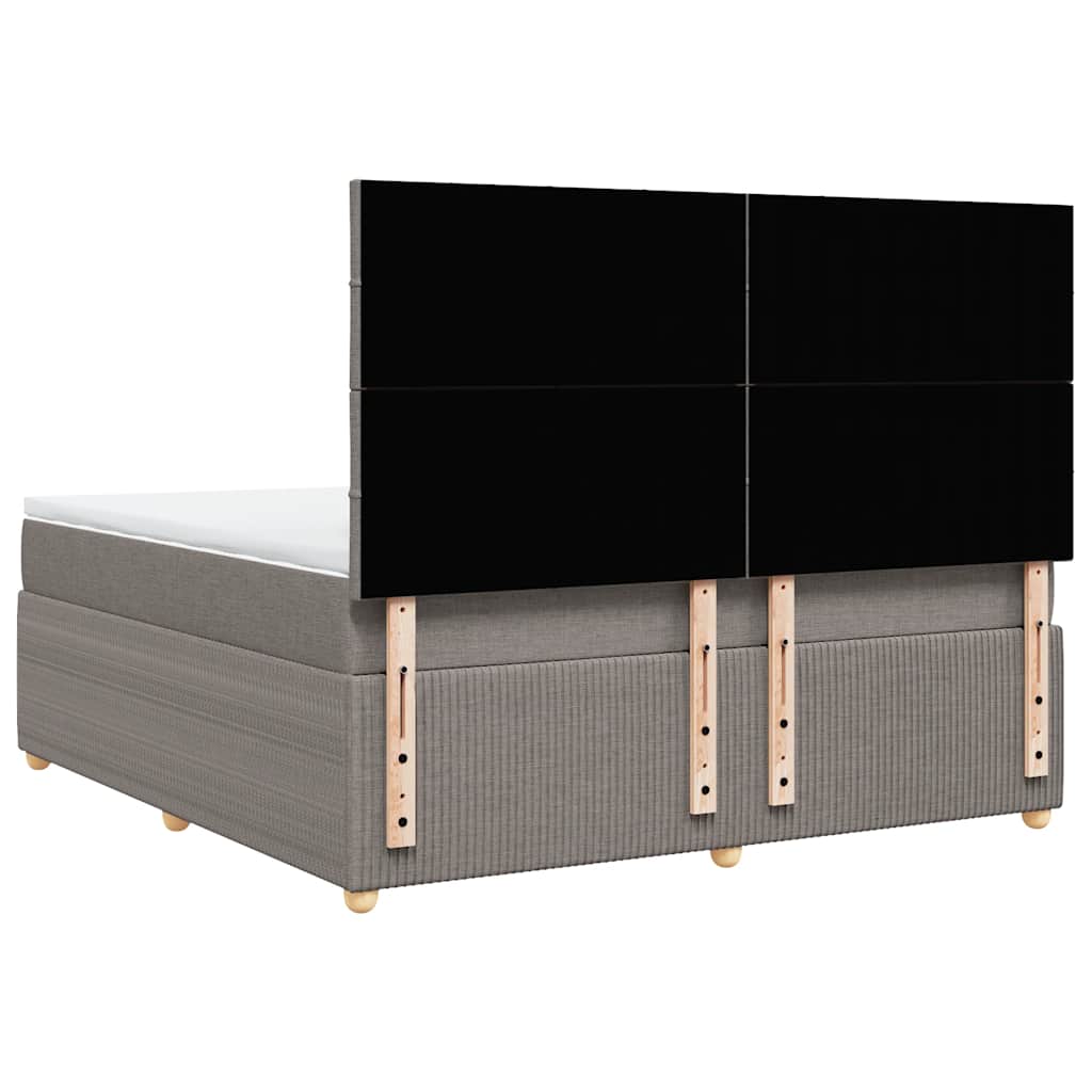 vidaXL Κρεβάτι Boxspring με Στρώμα Taupe 180x200 εκ. Υφασμάτινο