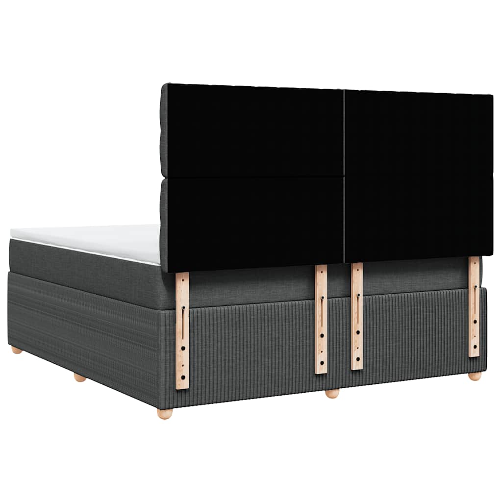 vidaXL Κρεβάτι Boxspring με Στρώμα Σκούρο Γκρι 180x200 εκ Υφασμάτιν