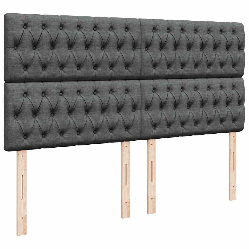 vidaXL Κρεβάτι Boxspring με Στρώμα Σκούρο Γκρι 180x200 εκ Υφασμάτιν