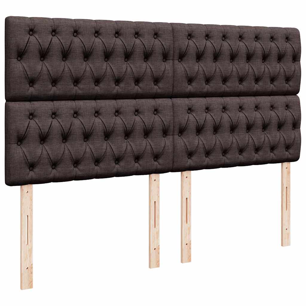 vidaXL Κρεβάτι Boxspring με Στρώμα Σκούρο Καφέ 180x200 εκ Υφασμάτινο