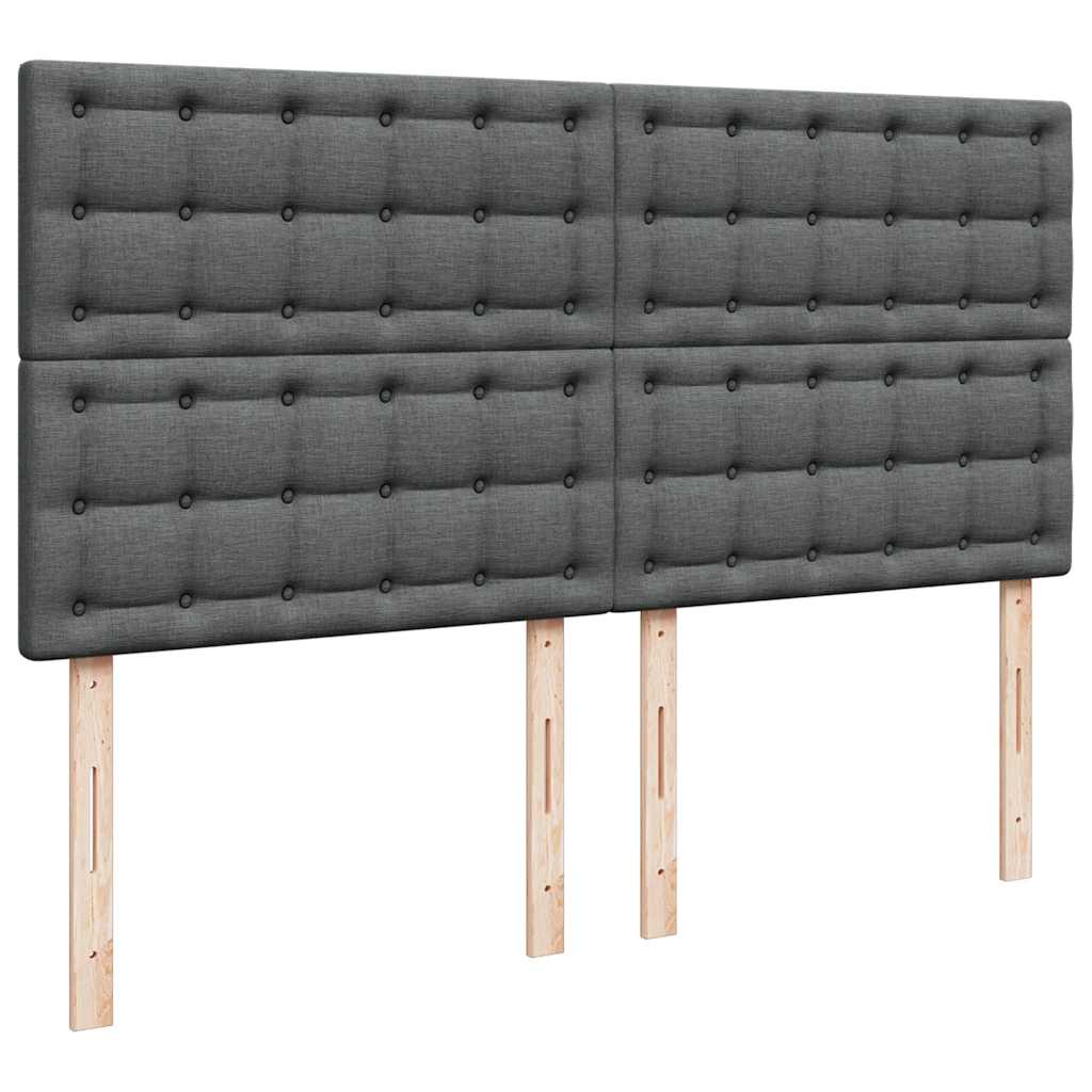 vidaXL Κρεβάτι Boxspring με Στρώμα Σκούρο Γκρι 180x200 εκ Υφασμάτιν