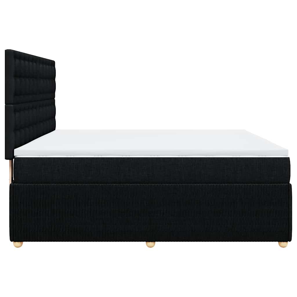 vidaXL Κρεβάτι Boxspring με Στρώμα Μαύρο 180x200 εκ. Υφασμάτινο