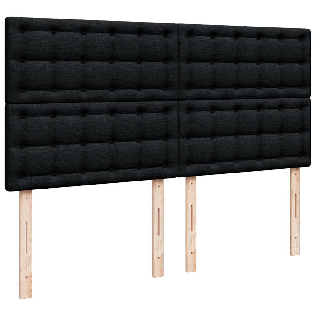 vidaXL Κρεβάτι Boxspring με Στρώμα Μαύρο 180x200 εκ. Υφασμάτινο