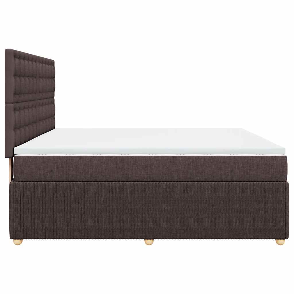 vidaXL Κρεβάτι Boxspring με Στρώμα Σκούρο Καφέ 180x200 εκ Υφασμάτινο