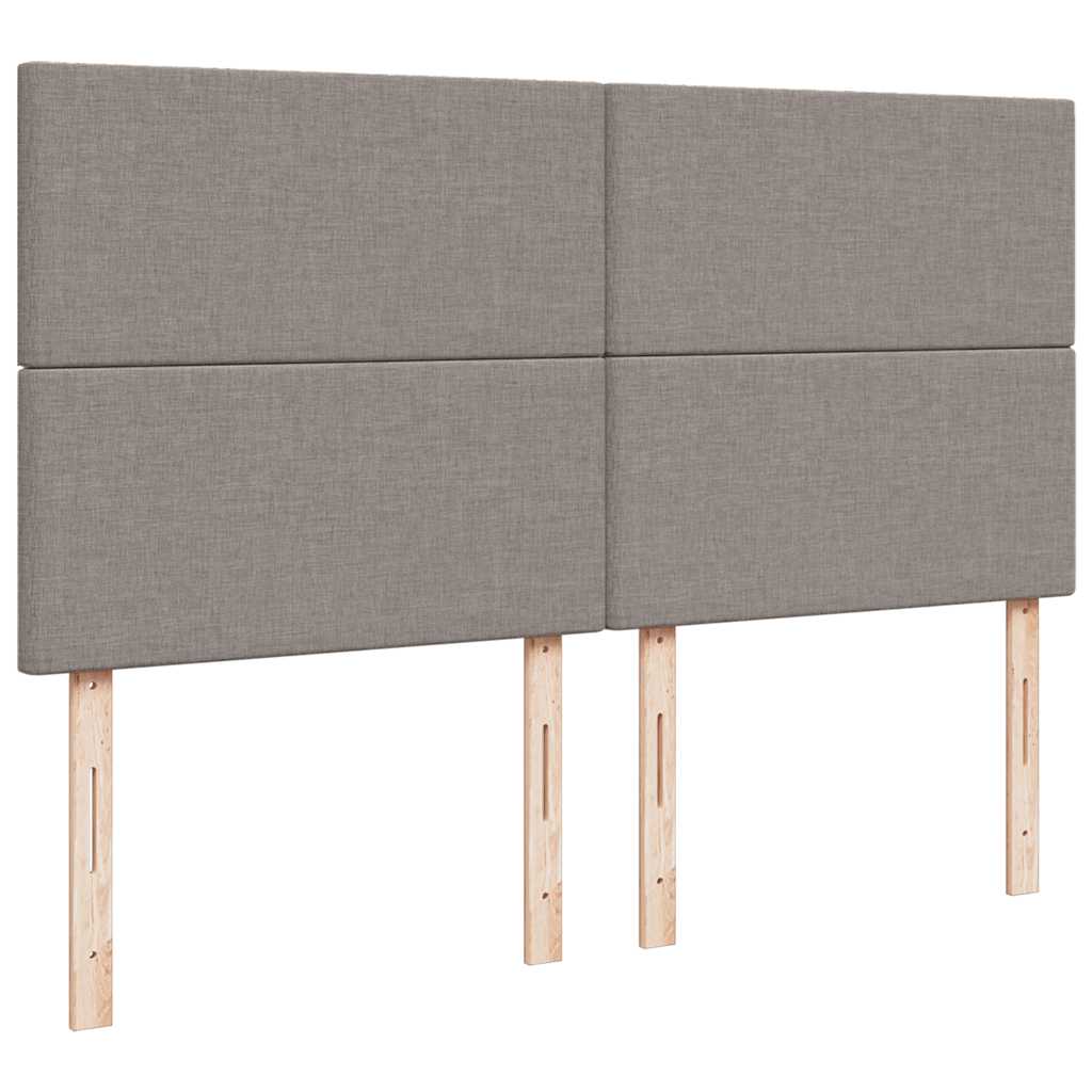 vidaXL Κρεβάτι Boxspring με Στρώμα Taupe 200x200 εκ. Υφασμάτινο