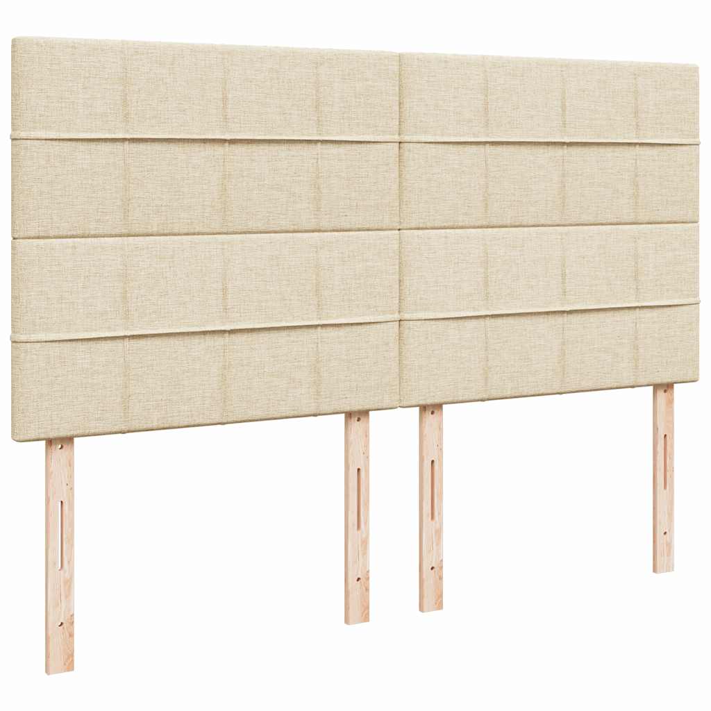 vidaXL Κρεβάτι Boxspring με Στρώμα Κρεμ 200x200 εκ. Υφασμάτινο