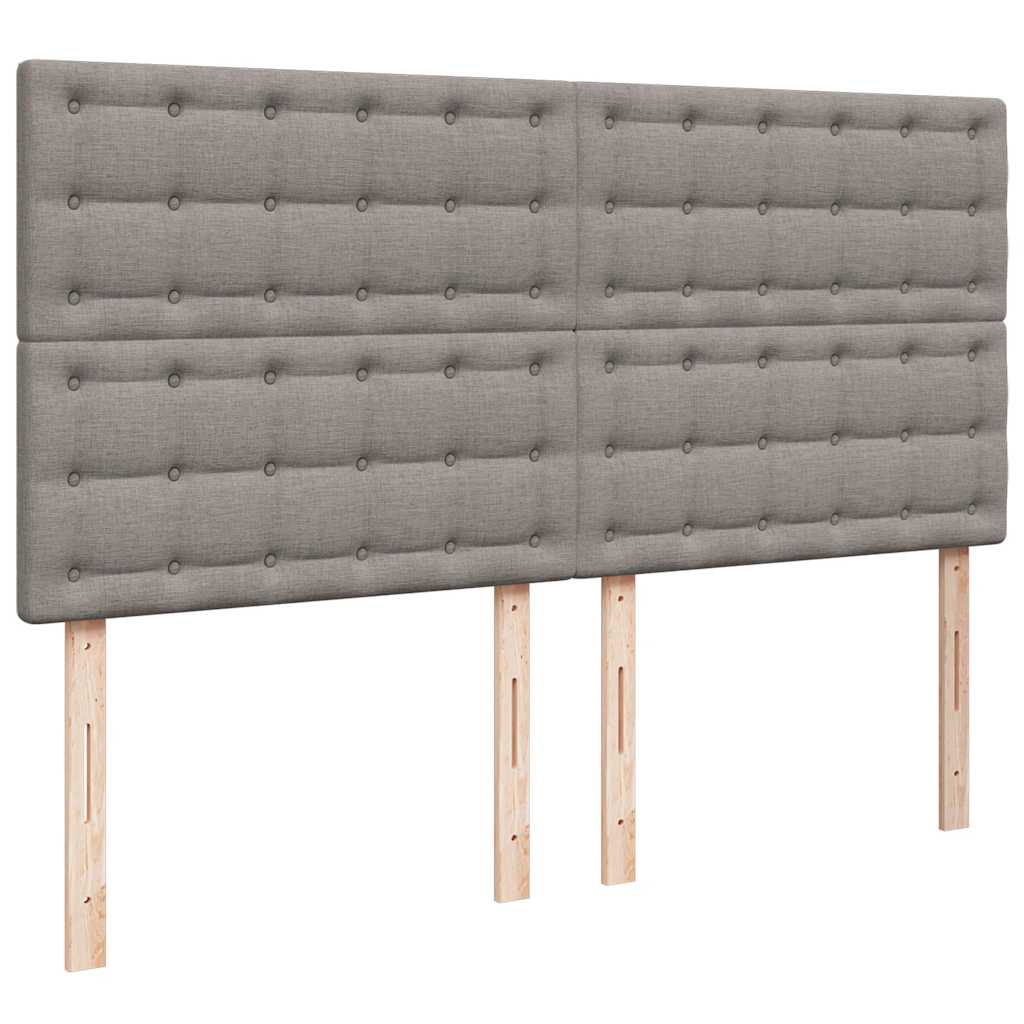 vidaXL Κρεβάτι Boxspring με Στρώμα Taupe 200x200 εκ. Υφασμάτινο