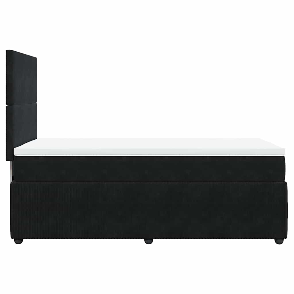 vidaXL Κρεβάτι Boxspring με Στρώμα Μαύρο 80 x 200 εκ. Βελούδινο
