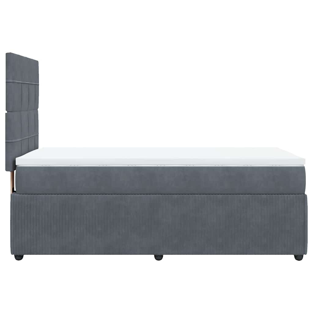 vidaXL Κρεβάτι Boxspring με Στρώμα Σκούρο Γκρι 80x200 εκ. Βελούδινο