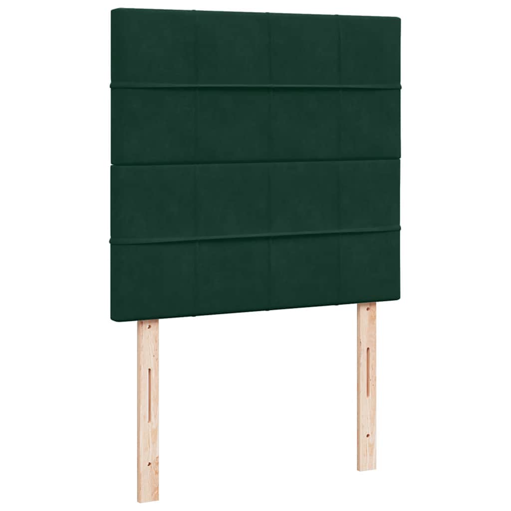 vidaXL Κρεβάτι Boxspring με Στρώμα Σκούρο Πράσινο 80x200 εκ. Βελούδινο
