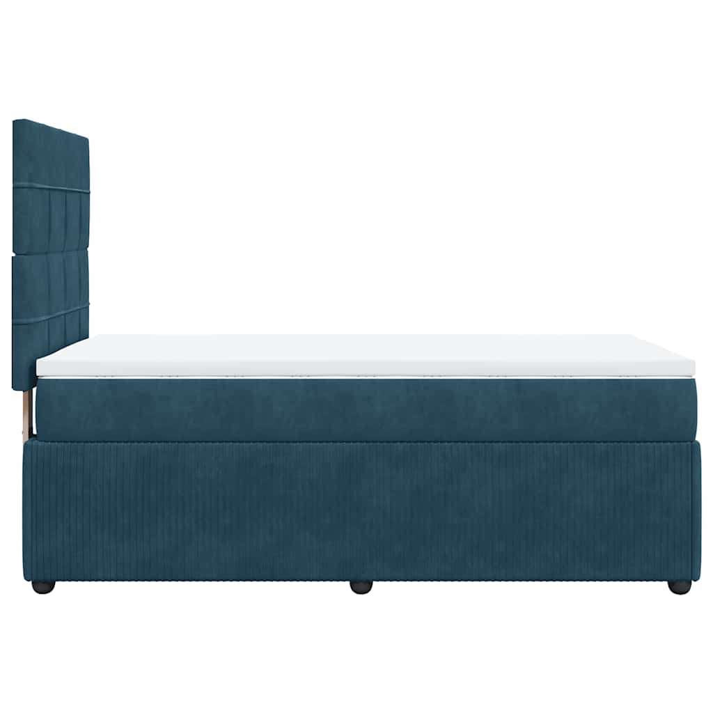 vidaXL Κρεβάτι Boxspring με Στρώμα Μπλε 80 x 200 εκ. Βελούδινο