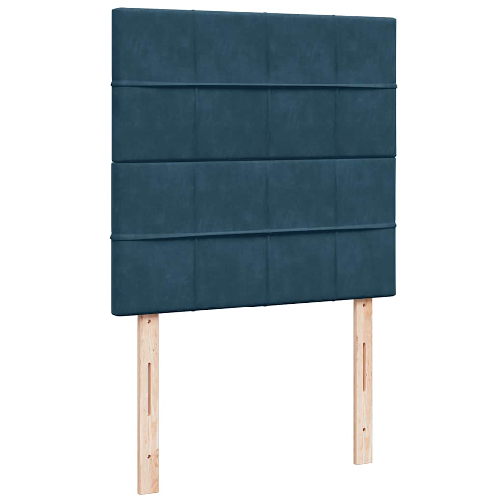 vidaXL Κρεβάτι Boxspring με Στρώμα Μπλε 80 x 200 εκ. Βελούδινο