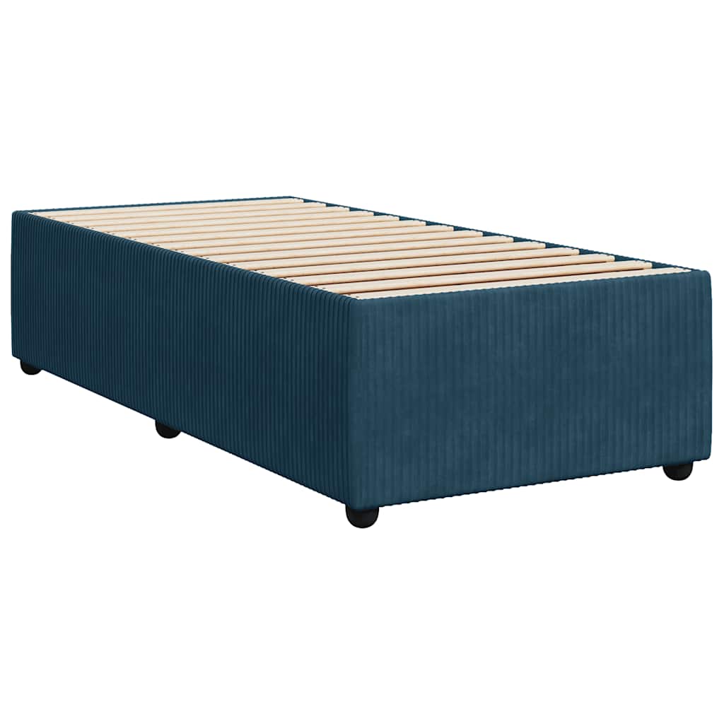 vidaXL Κρεβάτι Boxspring με Στρώμα Μπλε 80 x 200 εκ. Βελούδινο