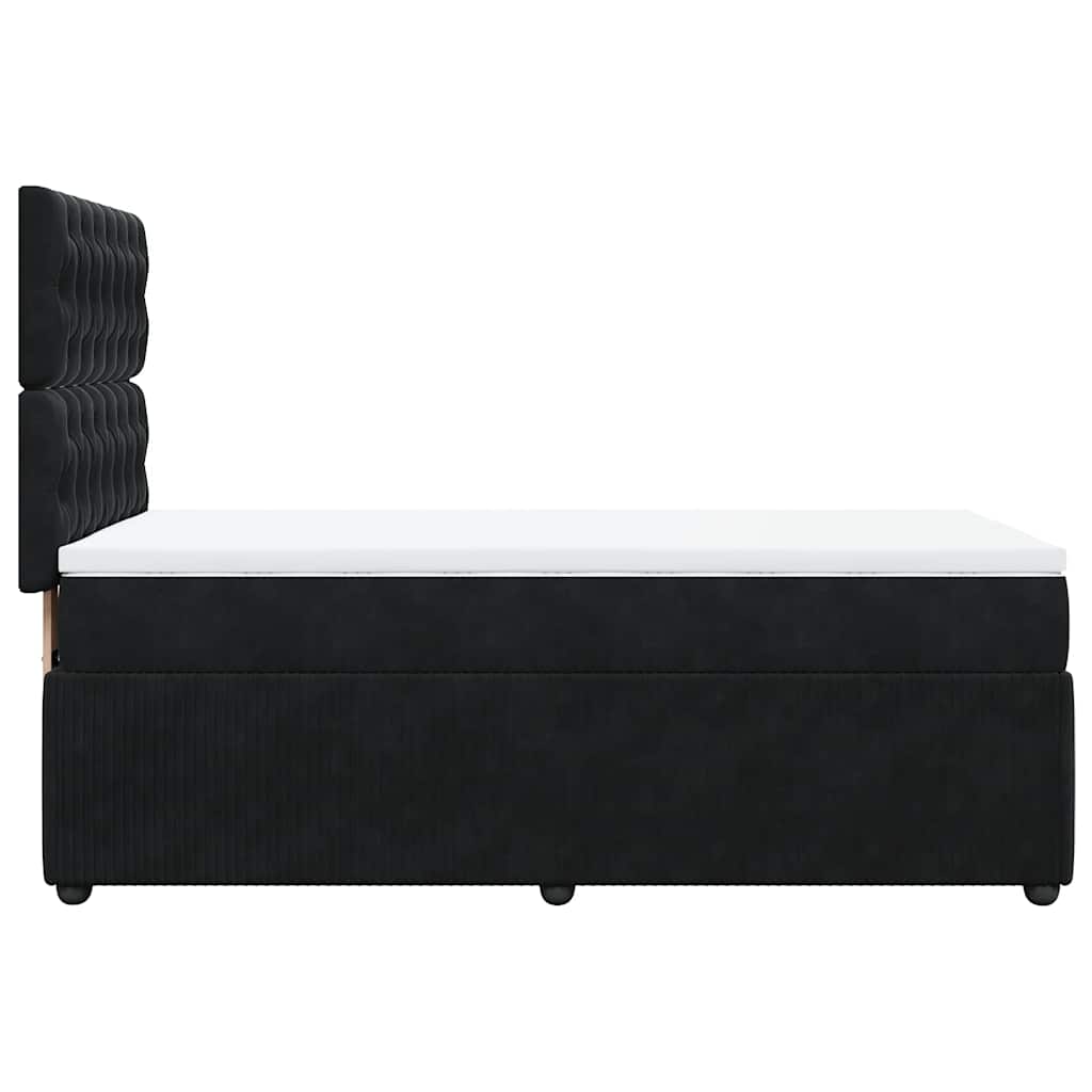 vidaXL Κρεβάτι Boxspring με Στρώμα Μαύρο 80 x 200 εκ. Βελούδινο