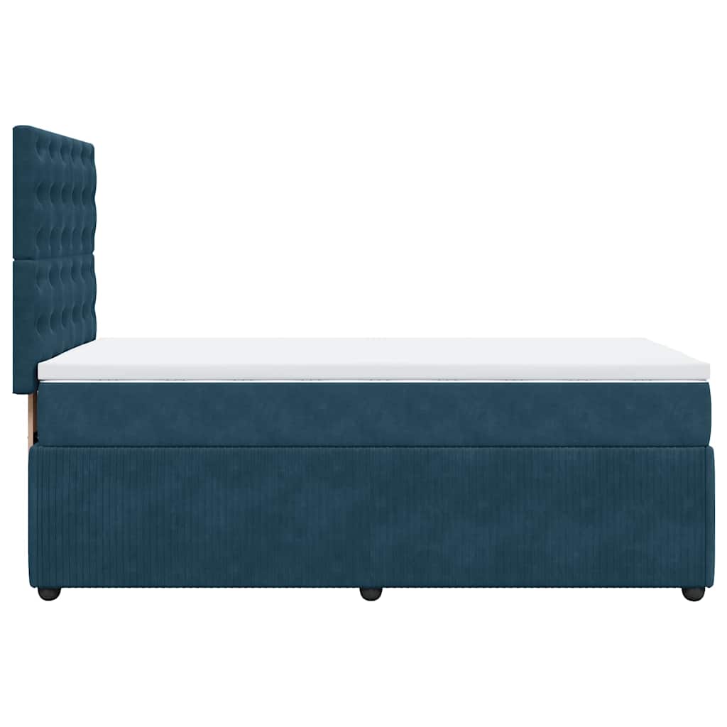 vidaXL Κρεβάτι Boxspring με Στρώμα Μπλε 80 x 200 εκ. Βελούδινο