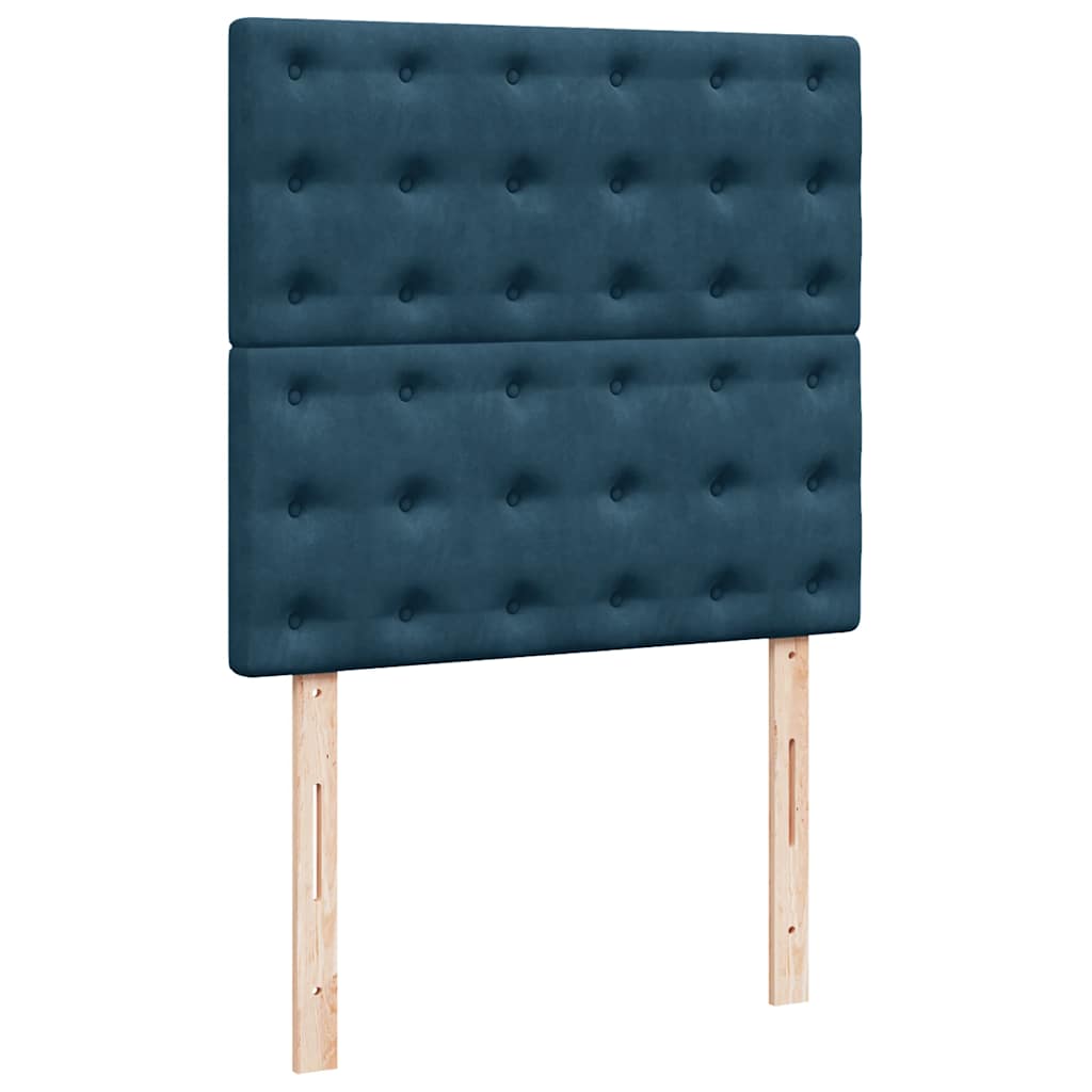 vidaXL Κρεβάτι Boxspring με Στρώμα Μπλε 80 x 200 εκ. Βελούδινο