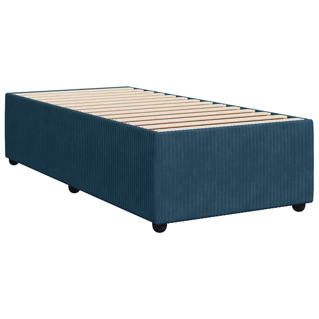 vidaXL Κρεβάτι Boxspring με Στρώμα Μπλε 80 x 200 εκ. Βελούδινο