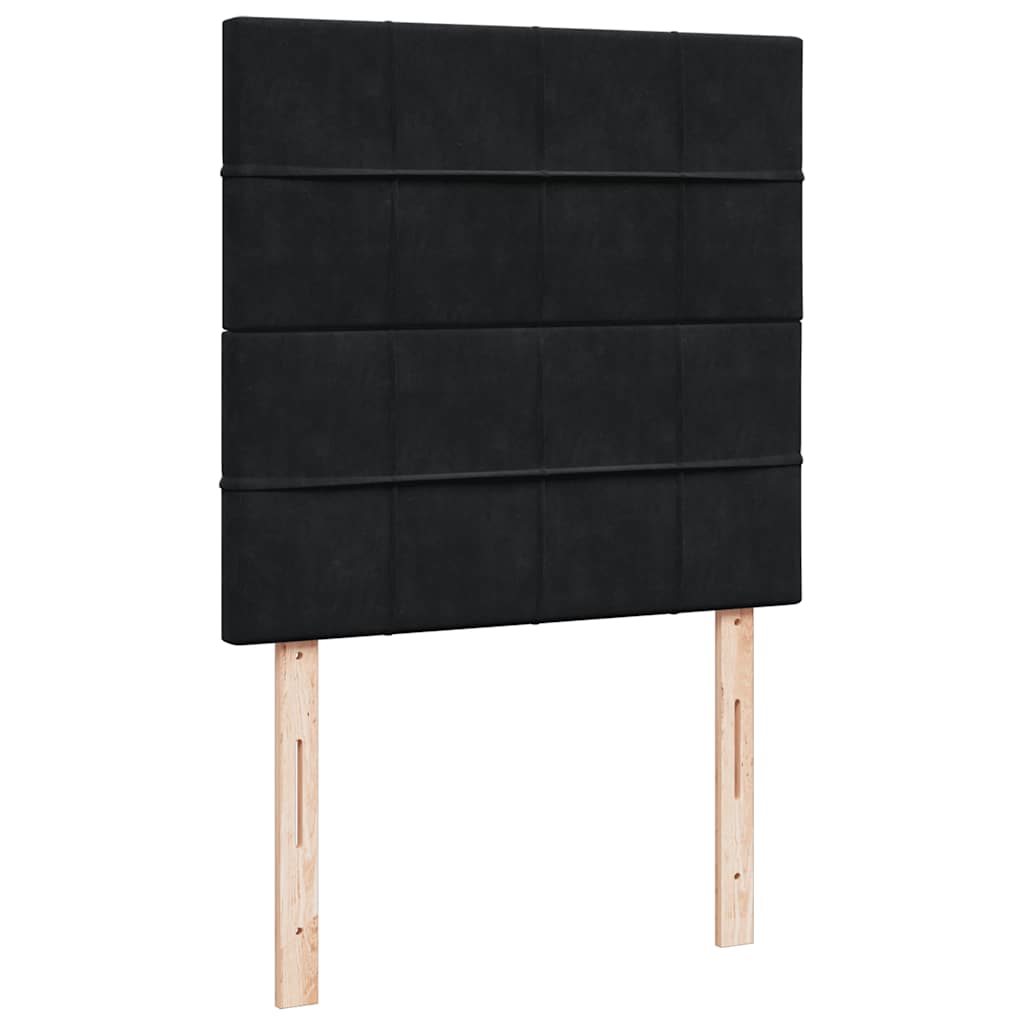 vidaXL Κρεβάτι Boxspring με Στρώμα Μαύρο 90x190 εκ. Βελούδινο