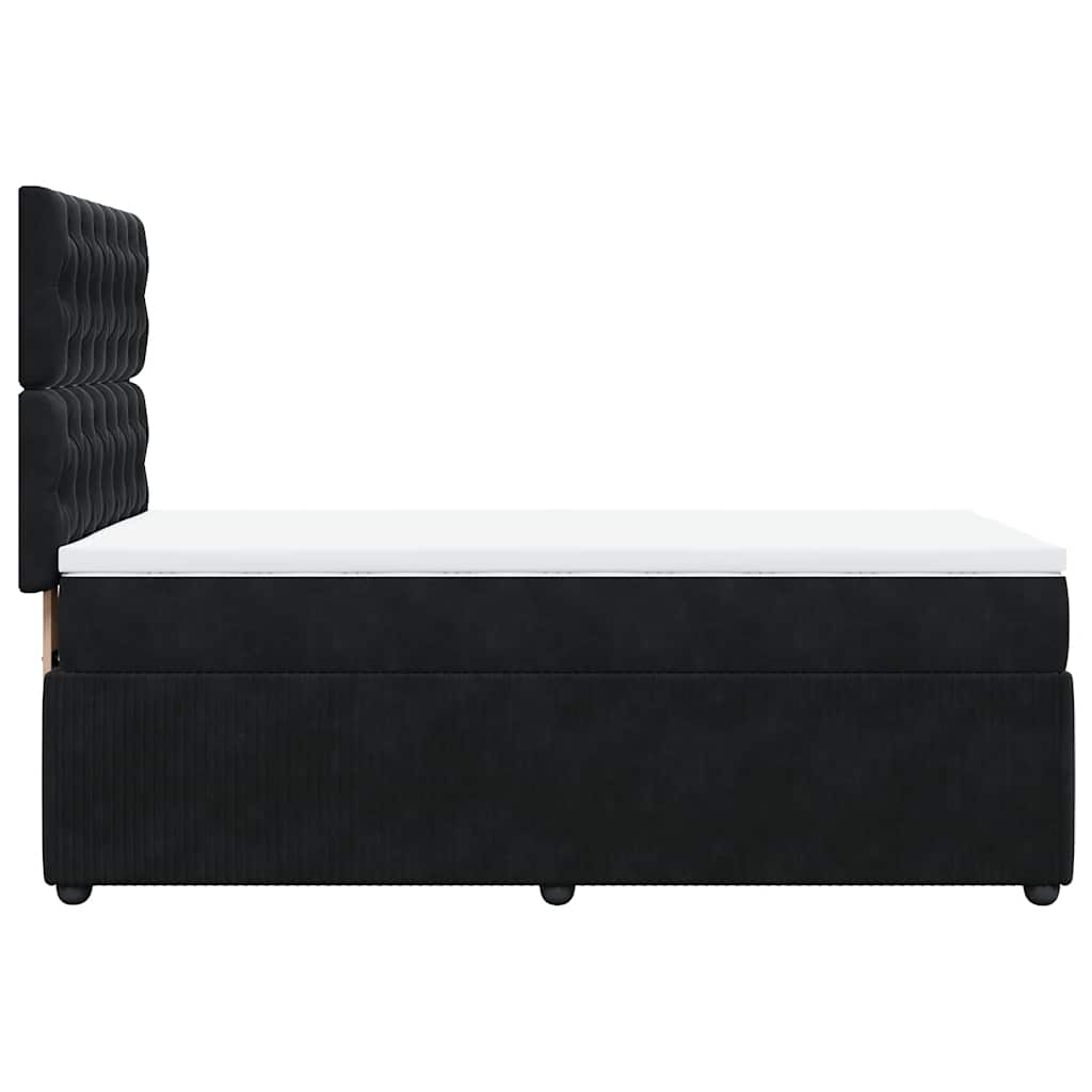 vidaXL Κρεβάτι Boxspring με Στρώμα Μαύρο 90x190 εκ. Βελούδινο