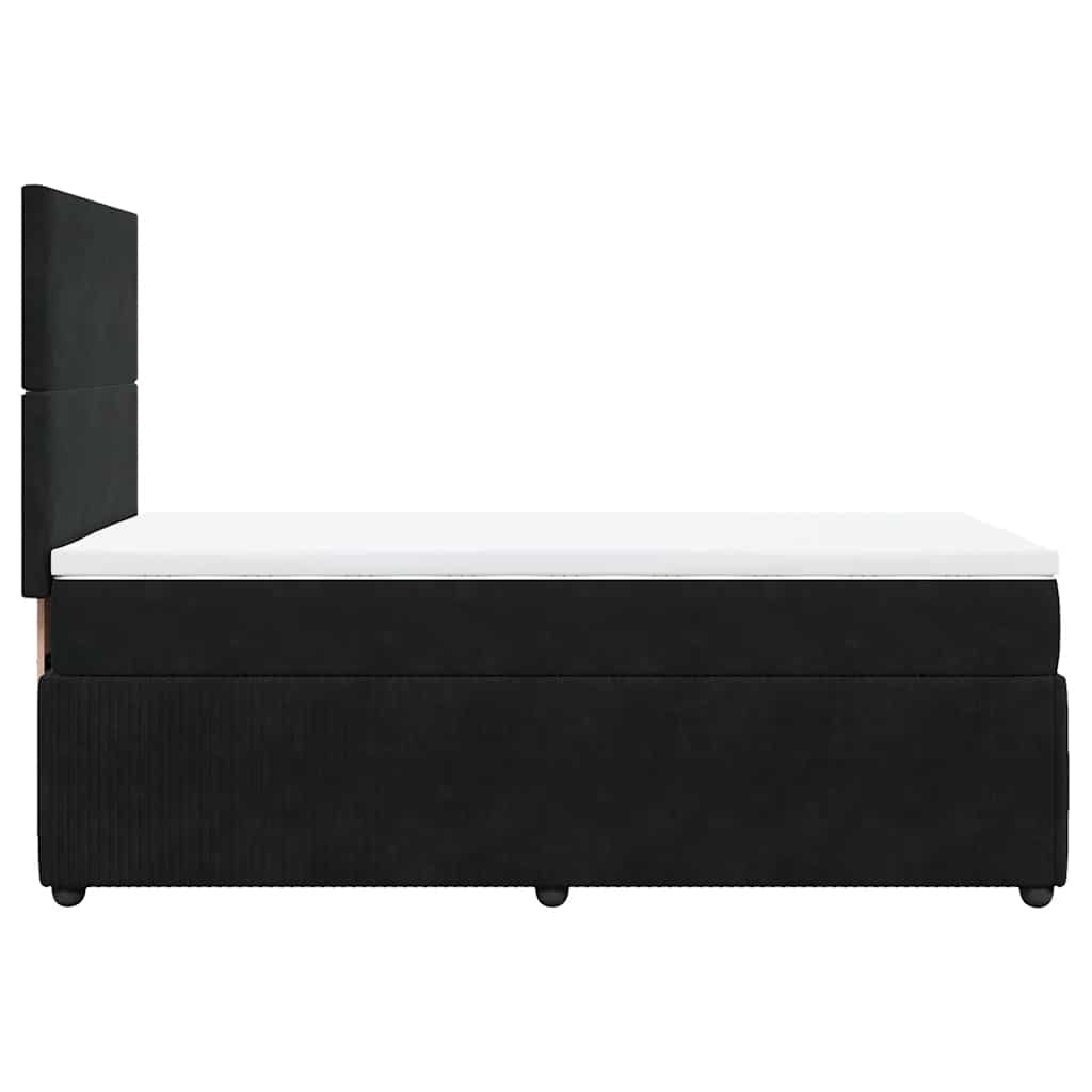vidaXL Κρεβάτι Boxspring με Στρώμα Μαύρο 100x200 εκ. Βελούδινο