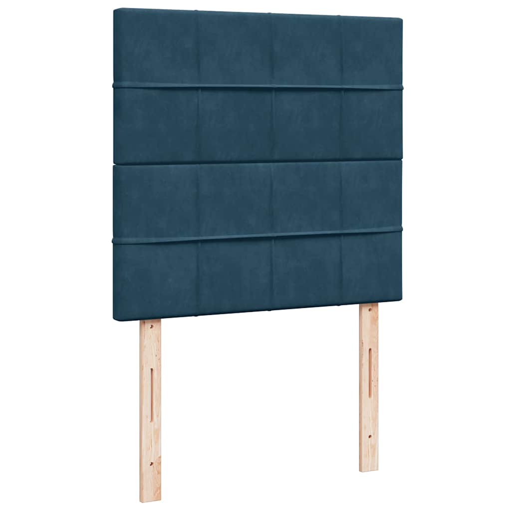 vidaXL Κρεβάτι Boxspring με Στρώμα Μπλε 100x200 εκ. Βελούδινο
