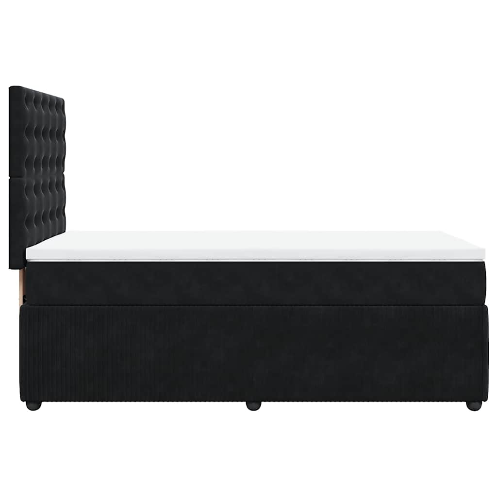 vidaXL Κρεβάτι Boxspring με Στρώμα Μαύρο 100x200 εκ. Βελούδινο