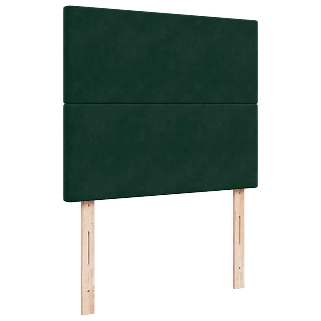 vidaXL Κρεβάτι Boxspring με Στρώμα Σκούρο Πράσινο 120x190εκ. Βελούδινο