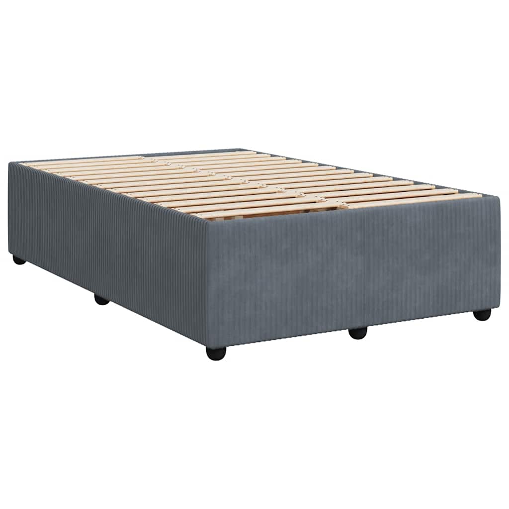 vidaXL Κρεβάτι Boxspring με Στρώμα Σκούρο Γκρι 120x190 εκ. Βελούδινο