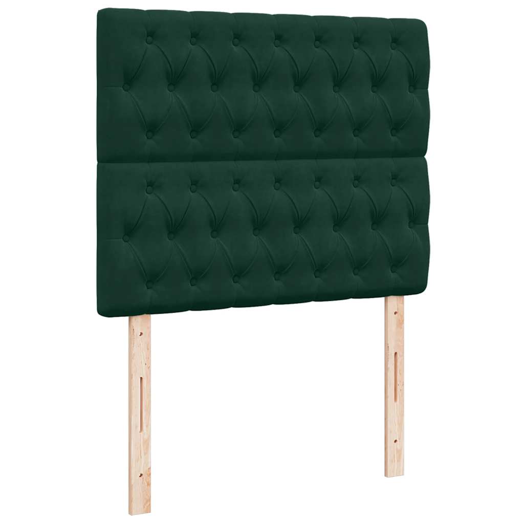 vidaXL Κρεβάτι Boxspring με Στρώμα Σκούρο Πράσινο 120x190εκ. Βελούδινο