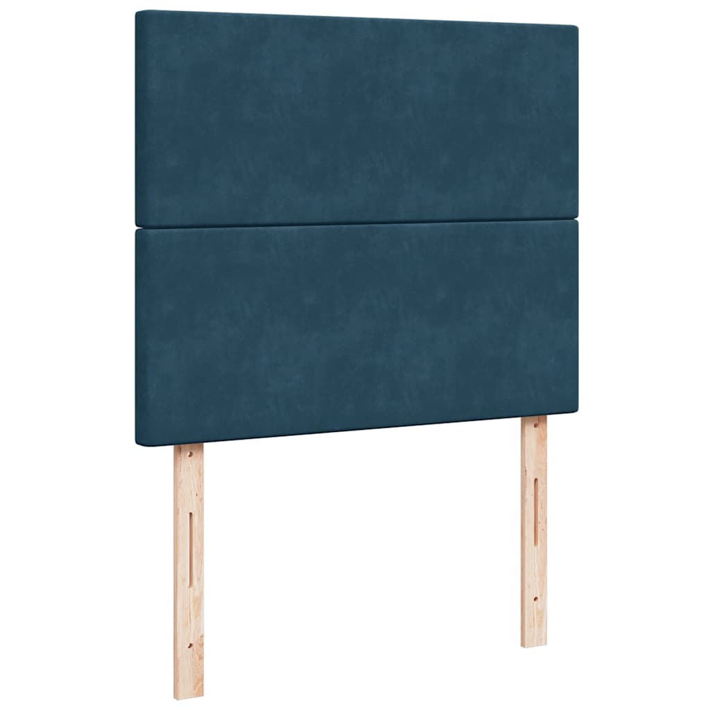 vidaXL Κρεβάτι Boxspring με Στρώμα Μπλε 120x200 εκ. Βελούδινο