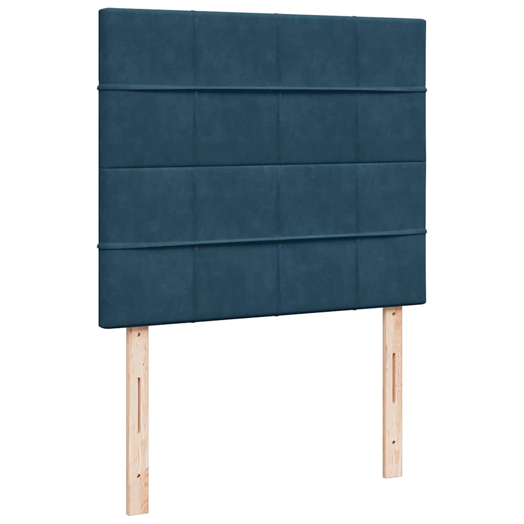 vidaXL Κρεβάτι Boxspring με Στρώμα Μπλε 120x200 εκ. Βελούδινο