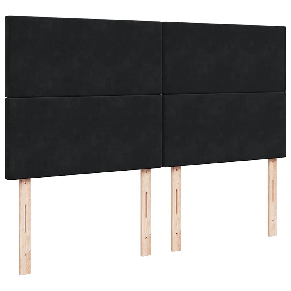 vidaXL Κρεβάτι Boxspring με Στρώμα Μαύρο 180x200 εκ. Βελούδινο