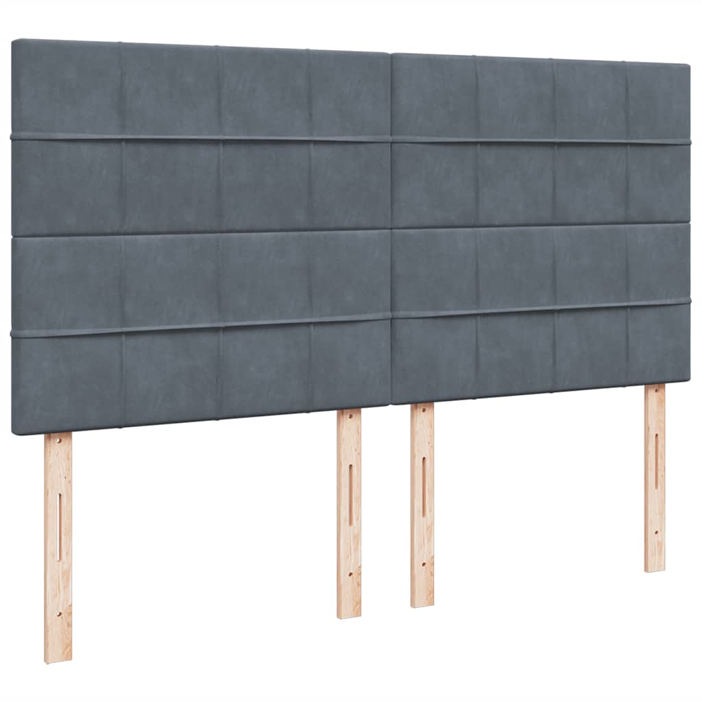 vidaXL Κρεβάτι Boxspring με Στρώμα Σκούρο Γκρι 180x200 εκ. Βελούδινο