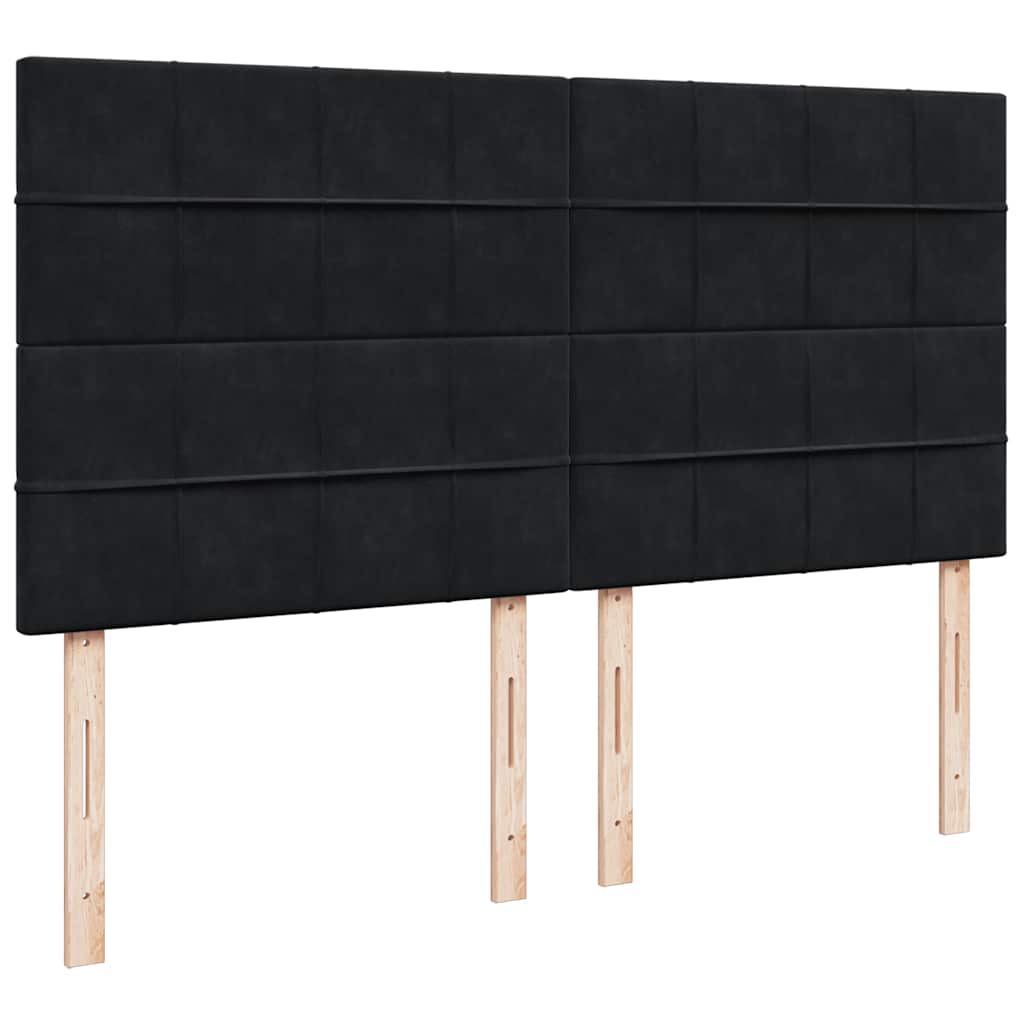 vidaXL Κρεβάτι Boxspring με Στρώμα Μαύρο 180x200 εκ. Βελούδινο