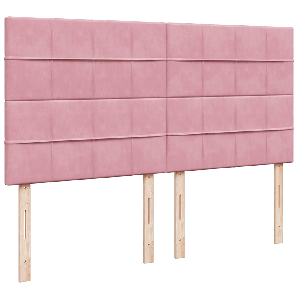vidaXL Κρεβάτι Boxspring με Στρώμα Ροζ 180x200 εκ. Βελούδινο
