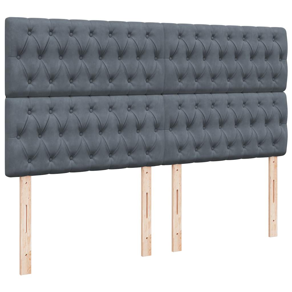 vidaXL Κρεβάτι Boxspring με Στρώμα Σκούρο Γκρι 180x200 εκ. Βελούδινο