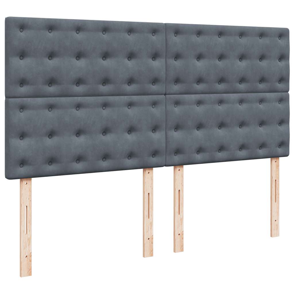 vidaXL Κρεβάτι Boxspring με Στρώμα Σκούρο Γκρι 180x200 εκ. Βελούδινο