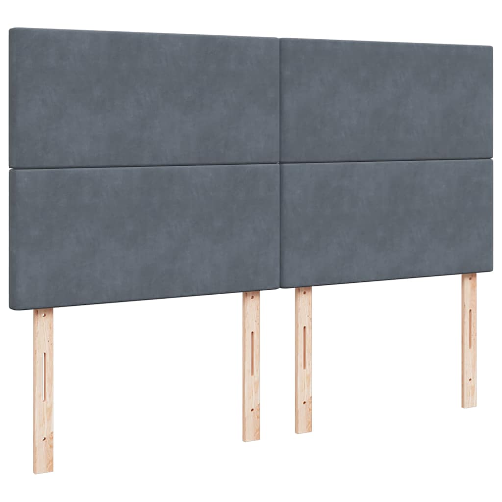 vidaXL Κρεβάτι Boxspring με Στρώμα Σκούρο Γκρι 200x200 εκ. Βελούδινο