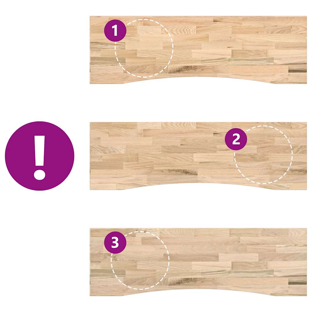 VidaXL Επιτραπέζια Επιφάνεια Ακατέργαστη Μασίφ Ξύλο Δρυς Ορθογώνια