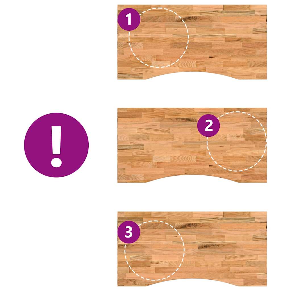 vidaXL Επιφάνεια Τραπεζιού Ορθογώνιος 100x50x2,5 εκ. Μασίφ Ξύλο Δρυός