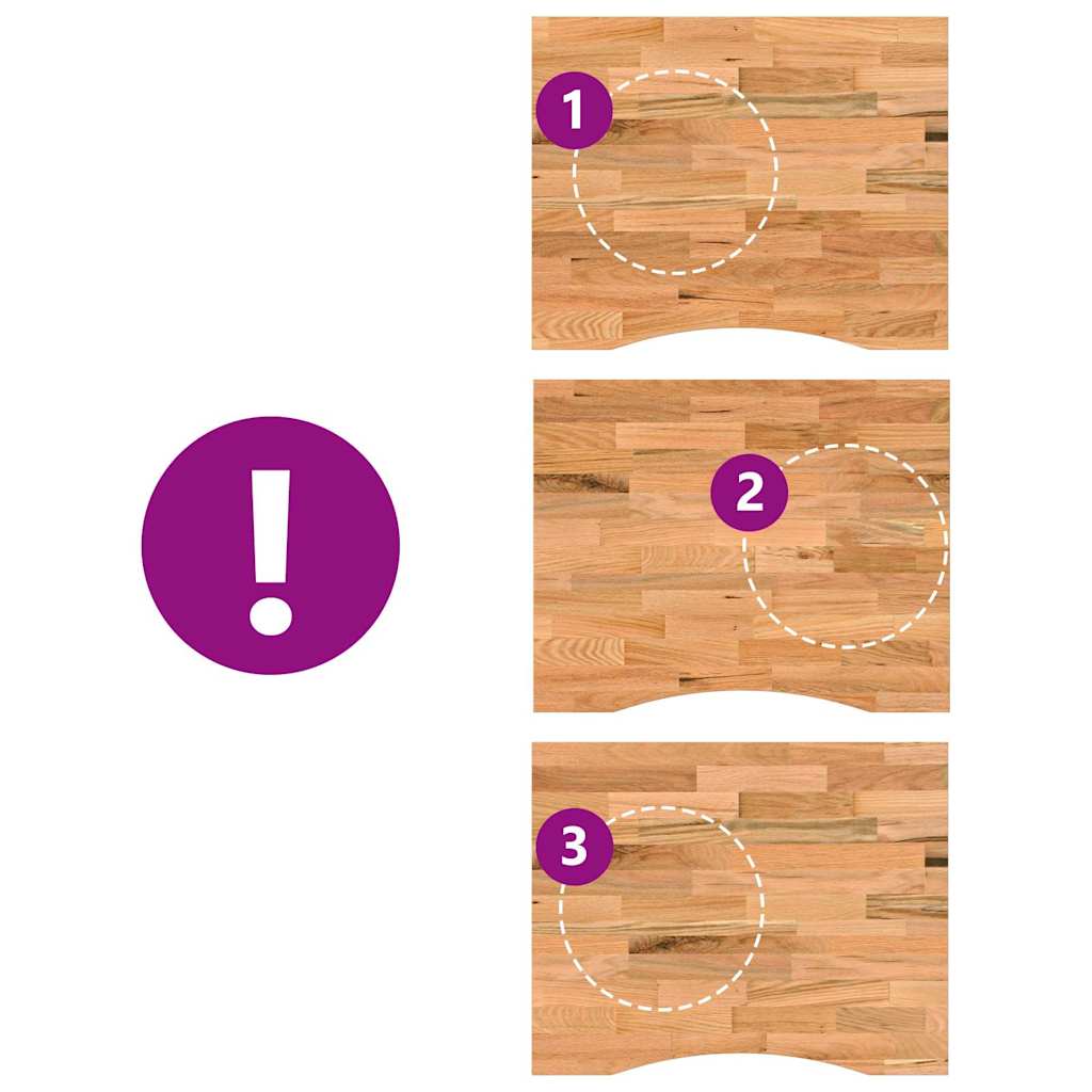 vidaXL Επιφάνεια Τραπεζιού Ορθογώνιος 100x80x2,5 εκ. Μασίφ Ξύλο Δρυός