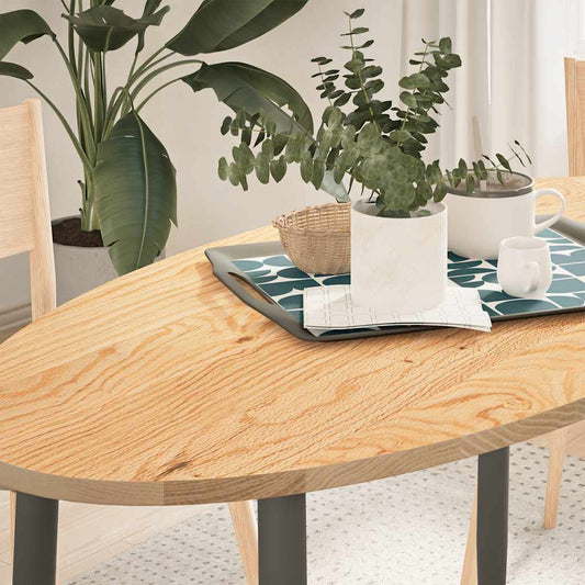 vidaXL Επιφάνεια Τραπεζιού Οβάλ 120x60x2 εκ. από Μασίφ Ξύλο Δρυός